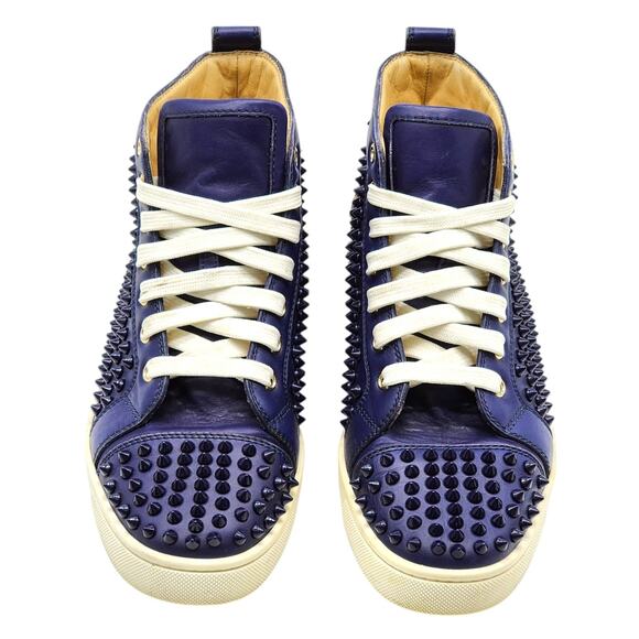 Christian Louboutin Louis Spikes 1130493 Sneakers Navy Blue EU 41 US 8 Preowned - Picture 4 of 9